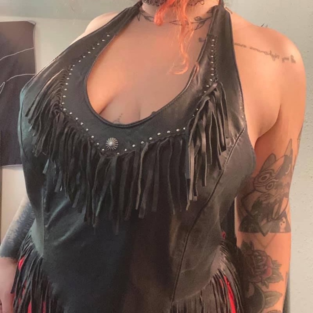 Leather Rock n Roll Halter Top